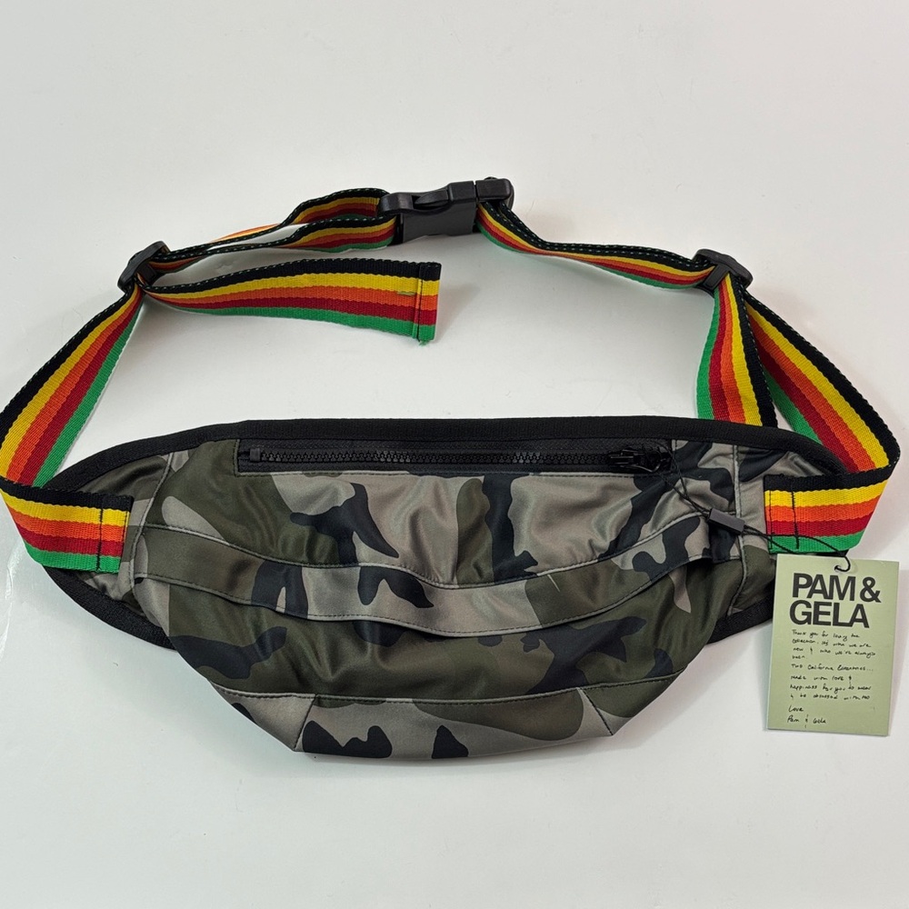 Pam & Gela Camo Belt Bag with Colorful Strap